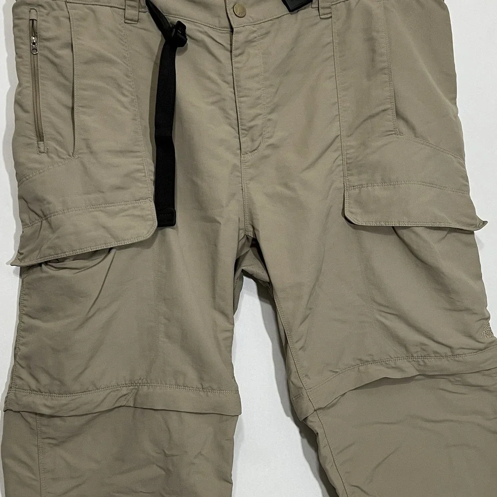 The North Face Tan Khaki Cargo Outdoor Hiking Zip Leg Pants Men Size 2XL